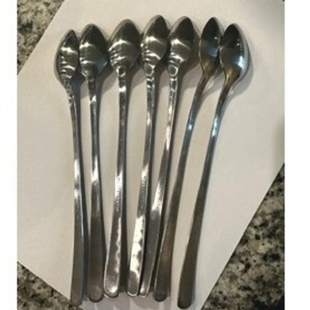 Norpro Stainless Steel Iced Tea Spoons Set of 7 Long Handle 8.25 inch Silver